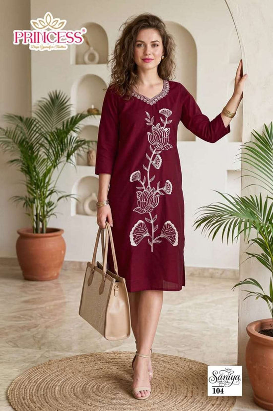 PRINCESS SANIYA Vichitra Silk Kurti - Amrah Wholesale
