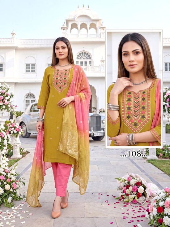 Prisha Vol 1 Roman Silk Embroidered Kurti Set Collection