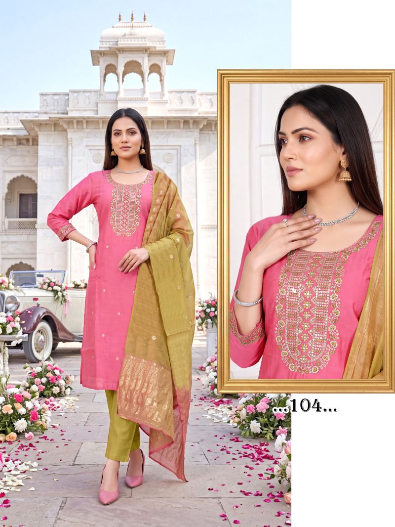 Prisha Vol 1 Roman Silk Embroidered Kurti Set Collection