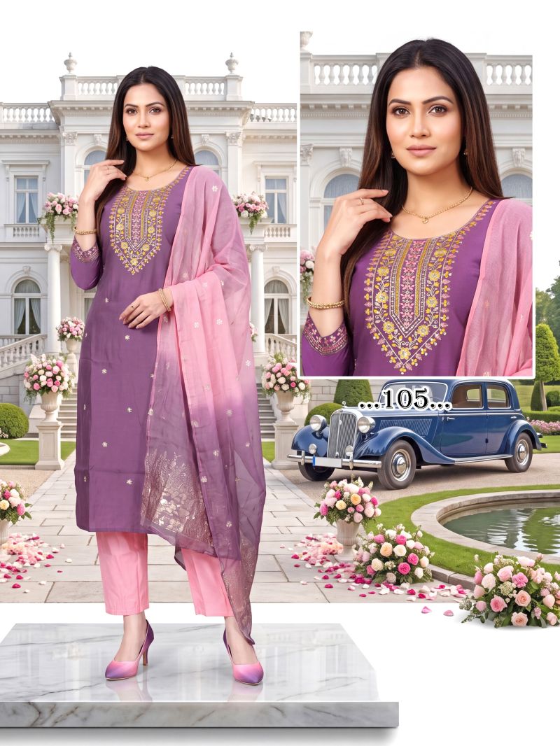 Prisha Vol 1 Roman Silk Embroidered Kurti Set Collection