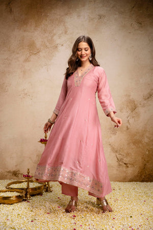 Priyanka 02 Vichitra Silk Kurti Pant Dupatta Set Wholesale Surat India - Amrah Wholesale