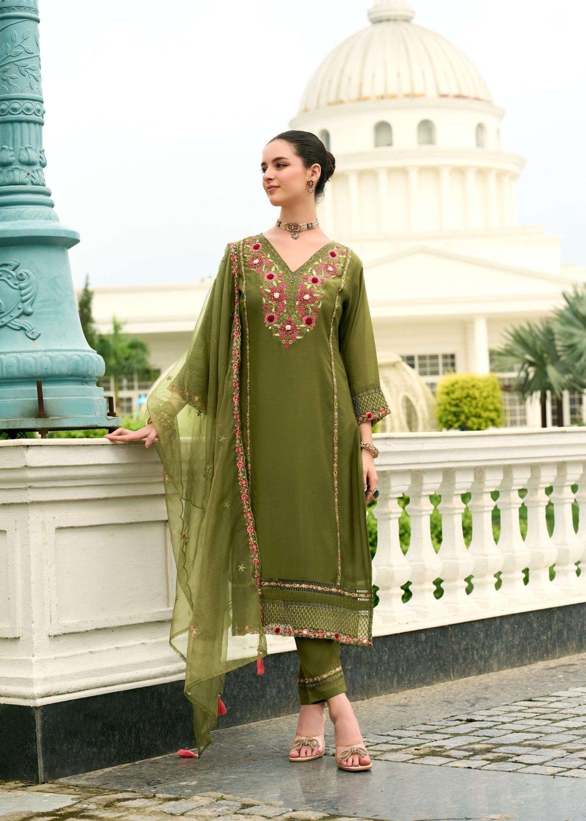 PRM India Khayaal Mull Chanderi Salwar Suit Set - Amrah Wholesale