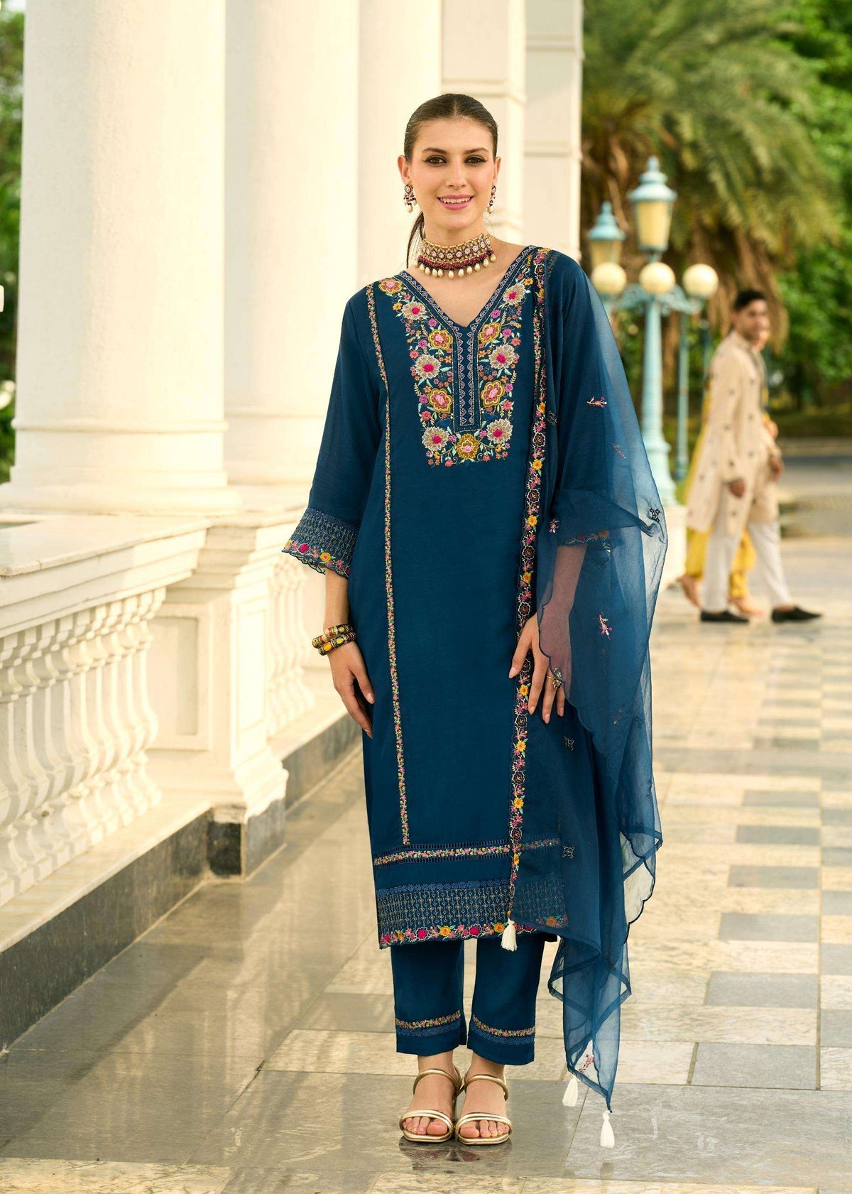 PRM India Khayaal Mull Chanderi Salwar Suit Set - Amrah Wholesale