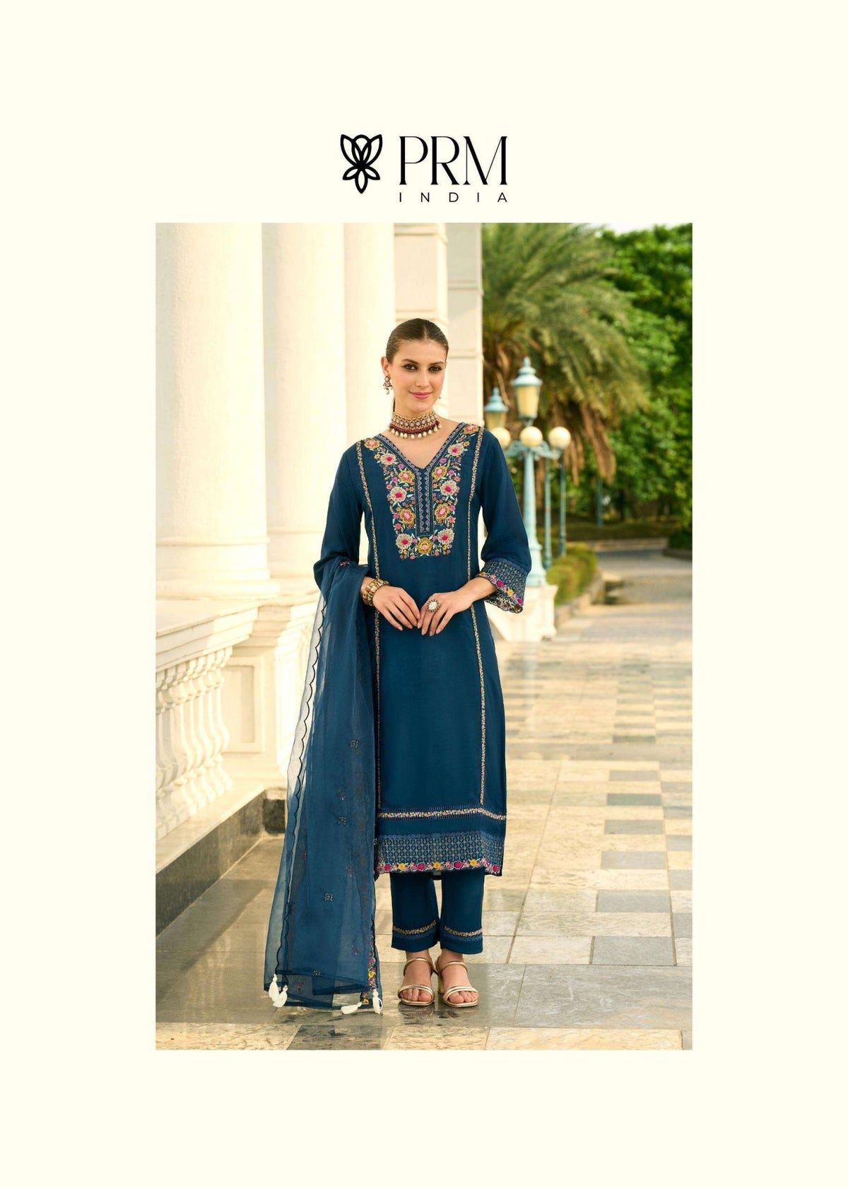PRM India Khayaal Mull Chanderi Salwar Suit Set - Amrah Wholesale