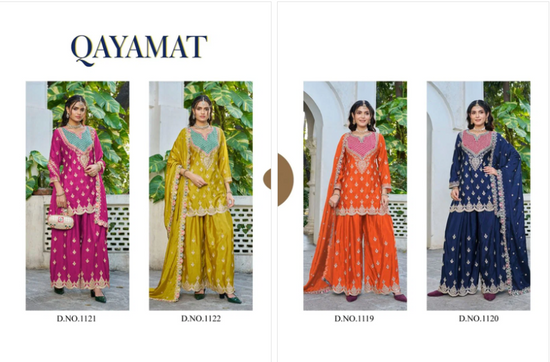 Qayamat 1119 To 1122 Chinon Embroidered Pakistani Suit Set