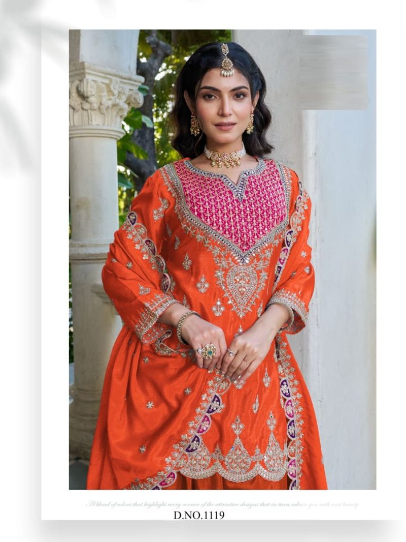 Qayamat 1119 To 1122 Chinon Embroidered Pakistani Suit Set
