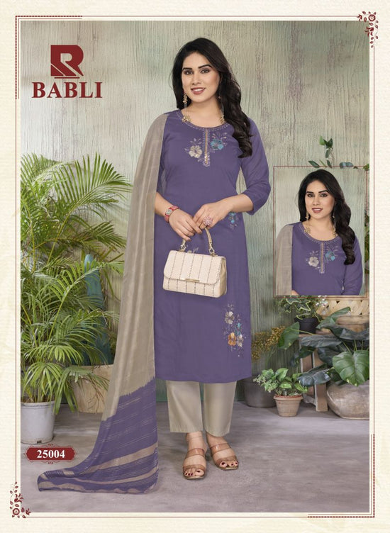 Raashi Babli Roman Silk Embroidered Kurti Pant Dupatta Set