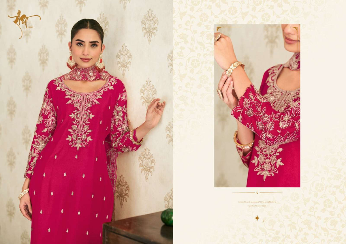 Radha Trendz Saanjh Vol 5 Chinon Pakistani Suit - Amrah Wholesale