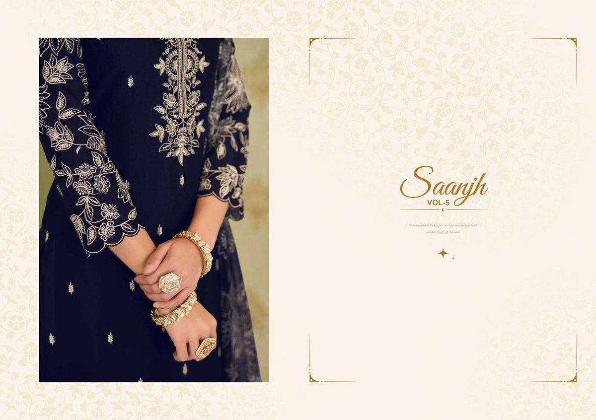Radha Trendz Saanjh Vol 5 Chinon Pakistani Suit - Amrah Wholesale