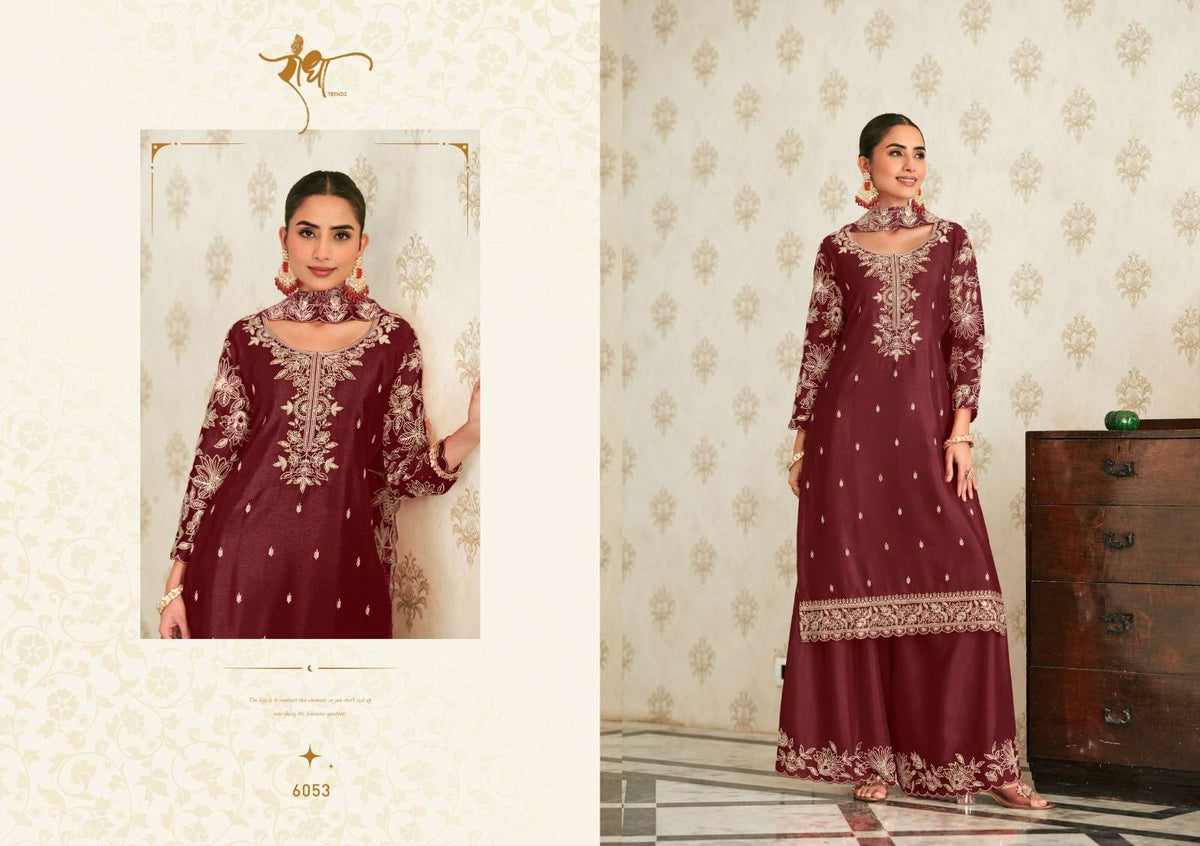 Radha Trendz Saanjh Vol 5 Chinon Pakistani Suit - Amrah Wholesale