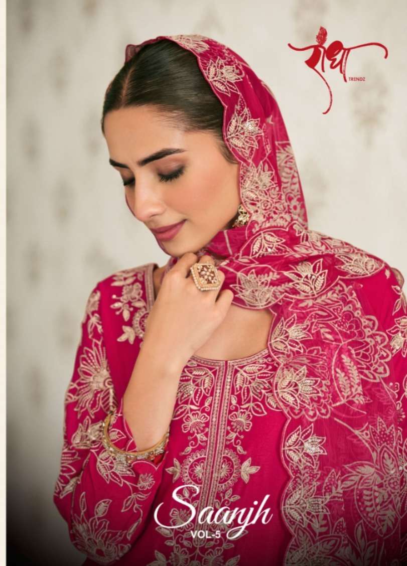 Radha Trendz Saanjh Vol 5 Chinon Pakistani Suit