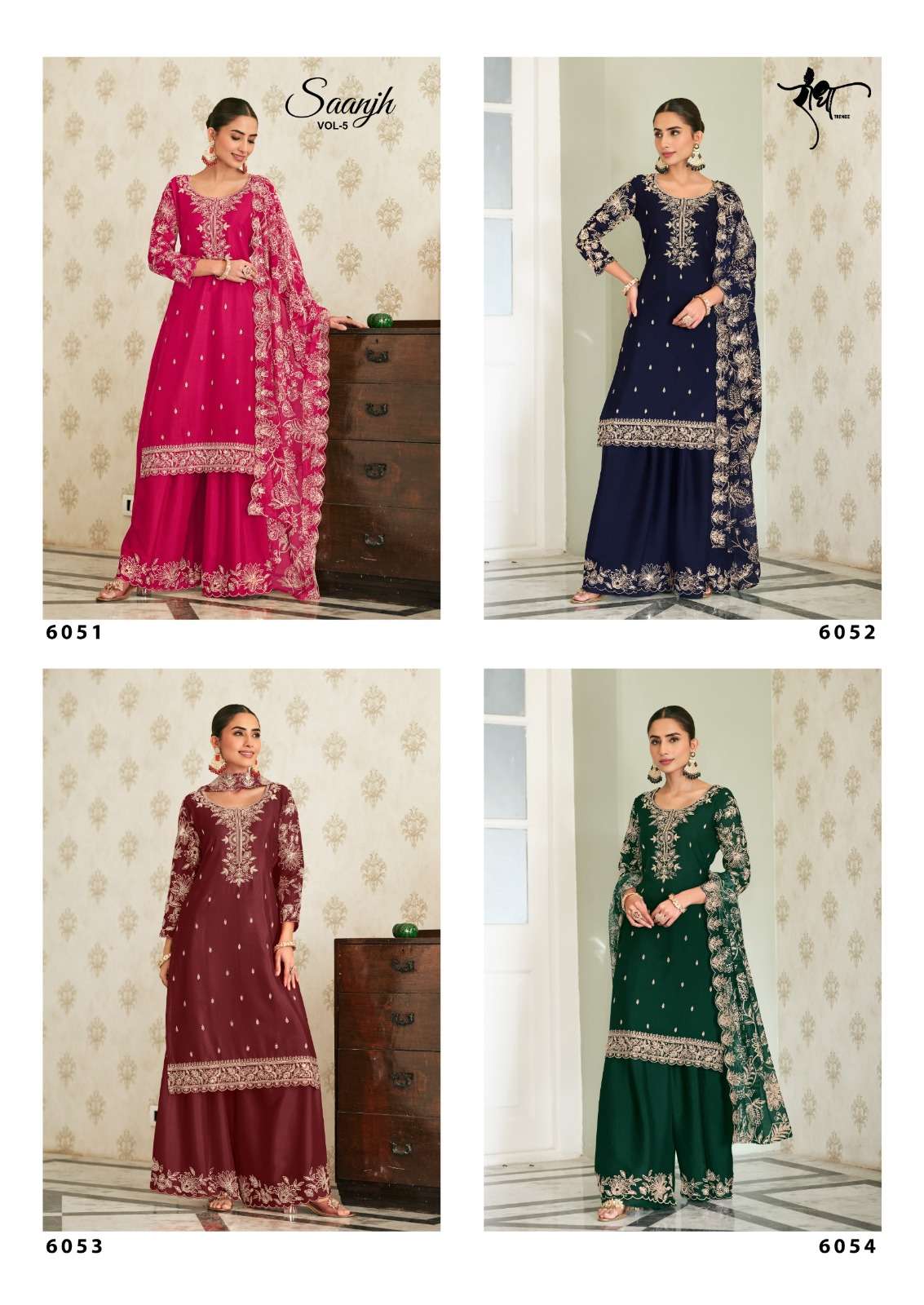 Radha Trendz Saanjh Vol 5 Chinon Pakistani Suit
