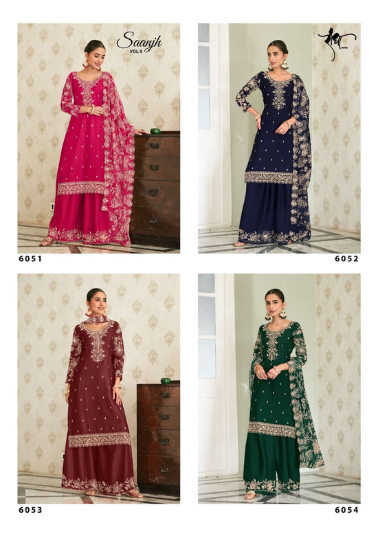 Radha Trendz Saanjh Vol 5 Chinon Pakistani Suit