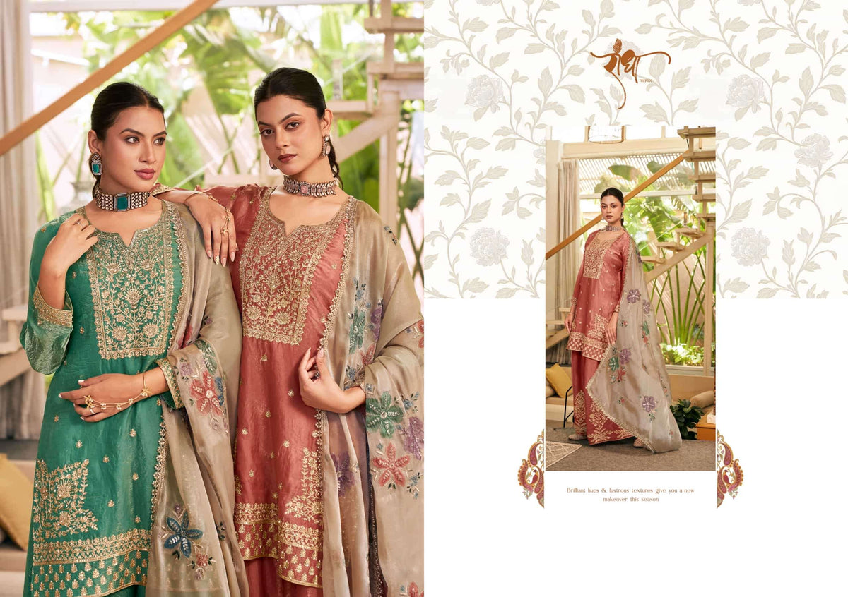 Radha Trendz Sunflower Fendy Silk Designer Sharara Dress