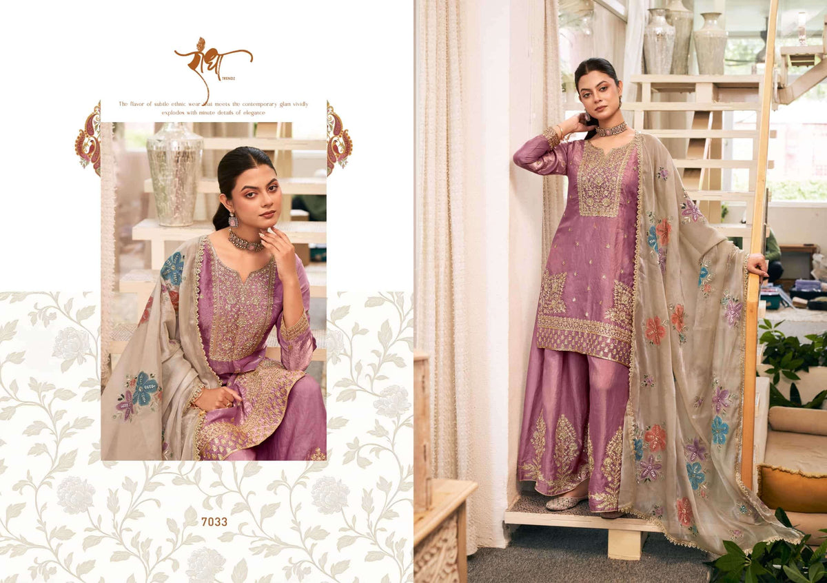 Radha Trendz Sunflower Fendy Silk Designer Sharara Dress