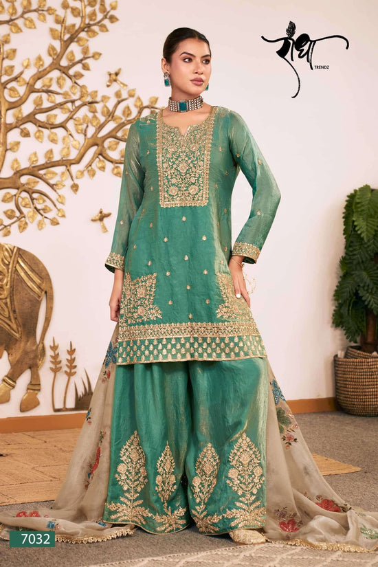 Radha Trendz Sunflower Fendy Silk Designer Sharara Dress