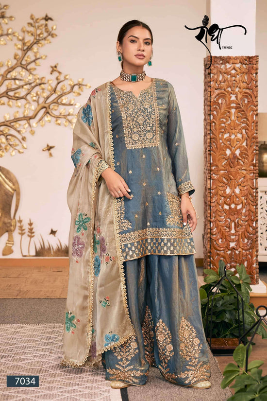 Radha Trendz Sunflower Fendy Silk Designer Sharara Dress