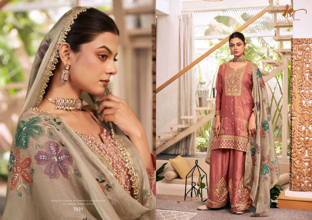 Radha Trendz Sunflower Fendy Silk Designer Sharara Dress