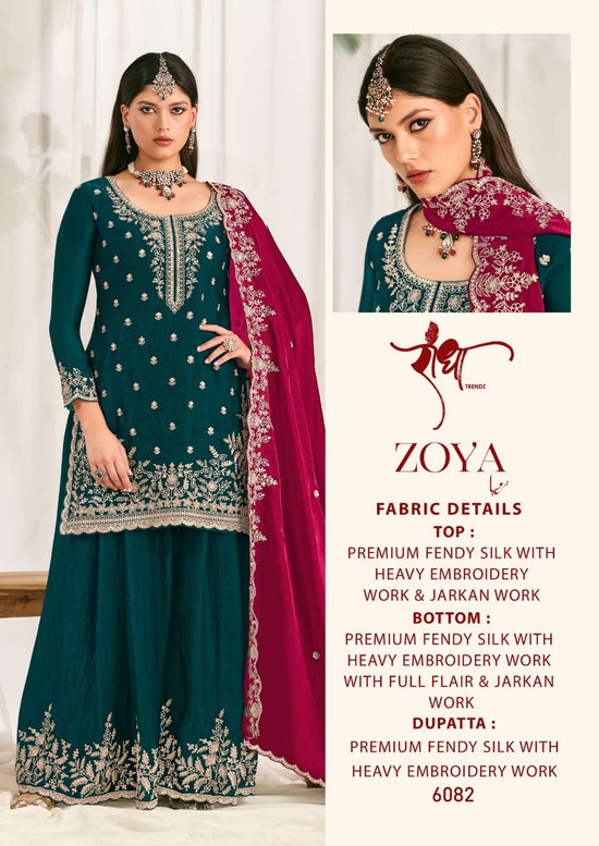 Radha Trendz Zoya Fendy Silk Stitched Sharara Suit Set