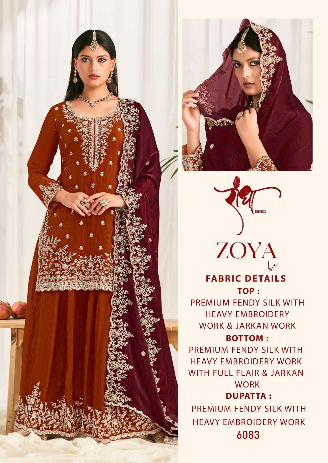 Radha Trendz Zoya Fendy Silk Stitched Sharara Suit Set