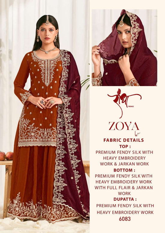 Radha Trendz Zoya Fendy Silk Stitched Sharara Suit Set