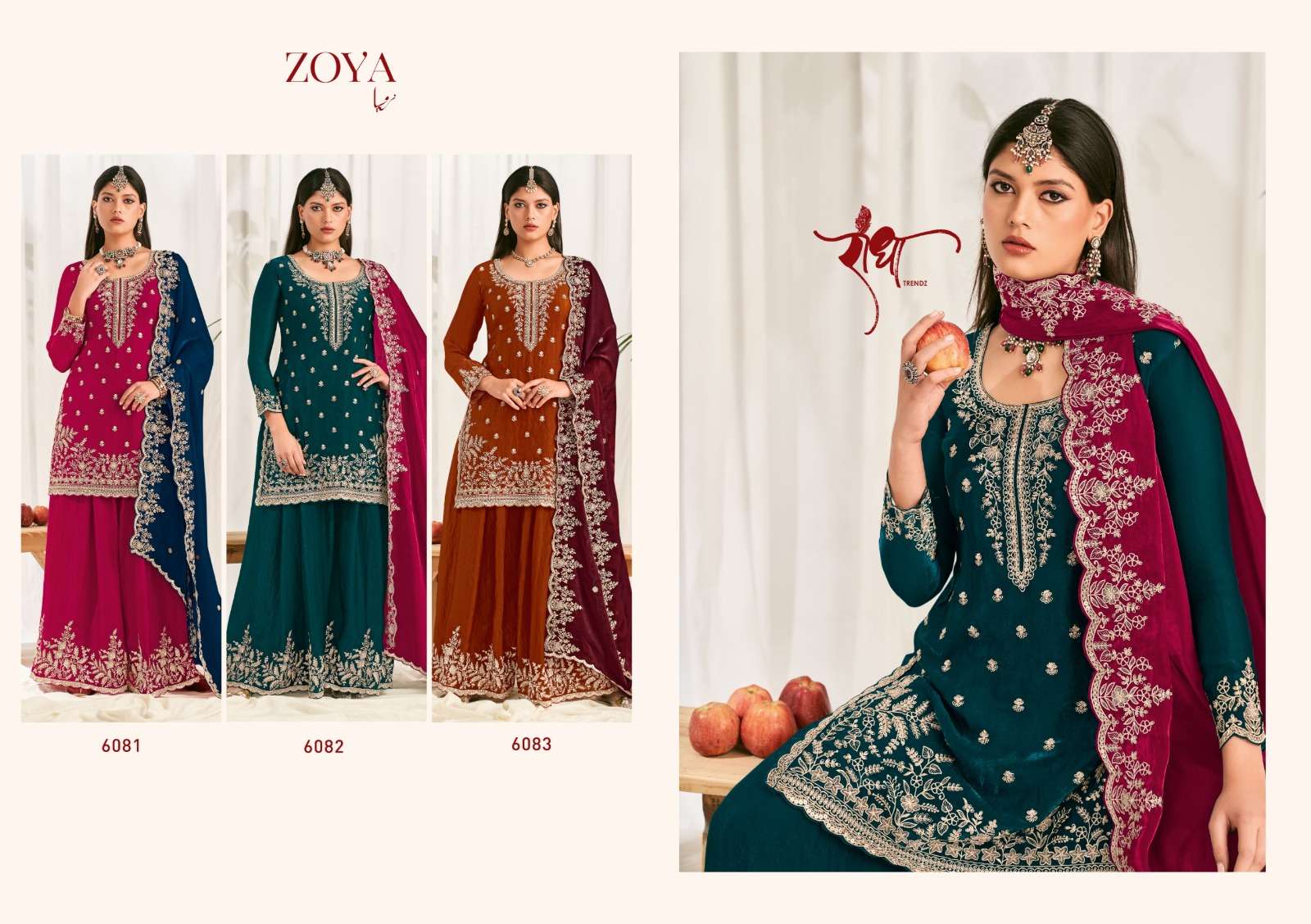 Radha Trendz Zoya Fendy Silk Stitched Sharara Suit Set