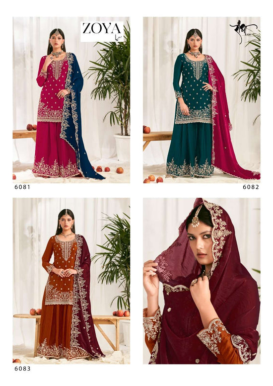 Radha Trendz Zoya Fendy Silk Stitched Sharara Suit Set