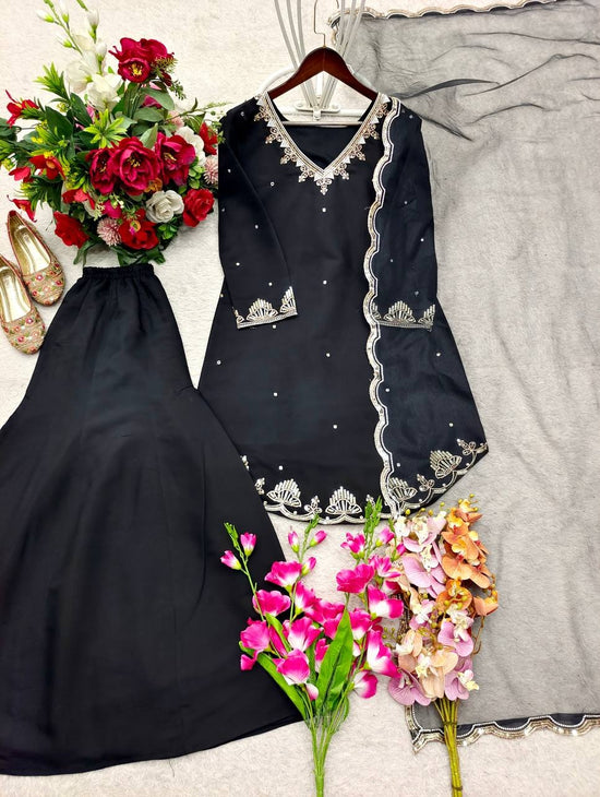 Amrah Wholesale Radhi 01 Silk Crepe Kurti Pant Dupatta Set