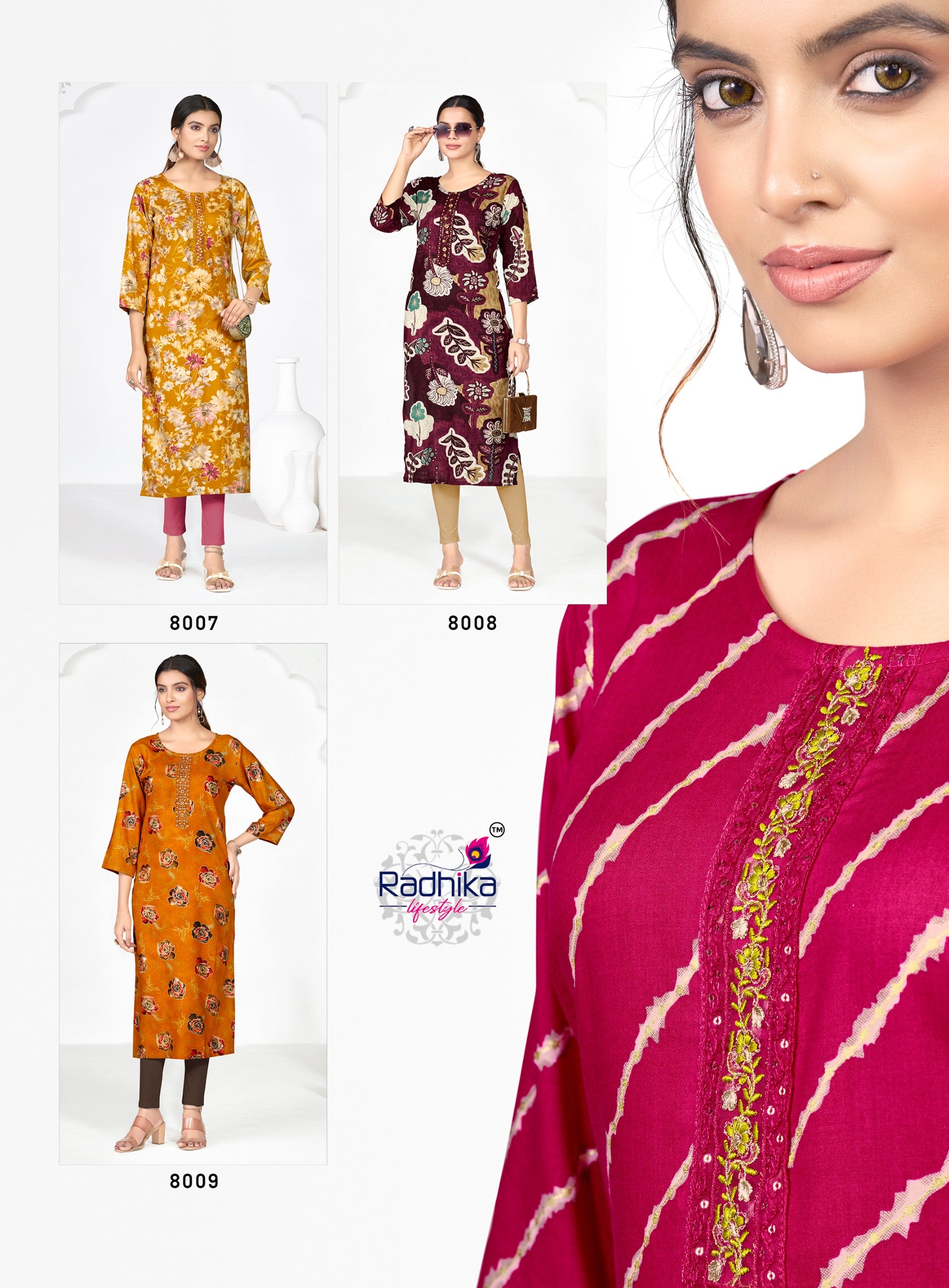 Radhika Lifestyle Alisha Vol 8 Rayon Printed Kurti Collection