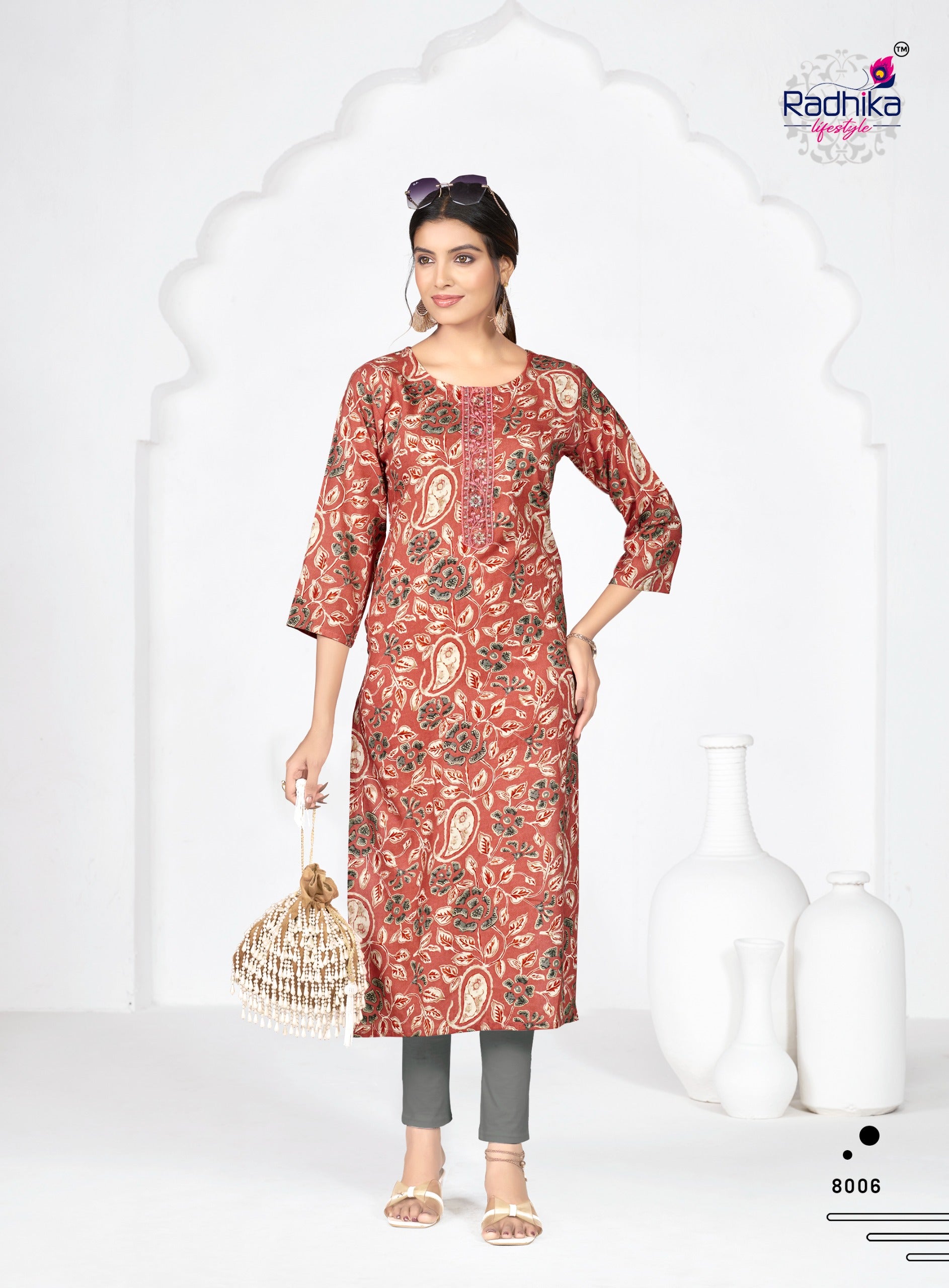 Radhika Lifestyle Alisha Vol 8 Rayon Printed Kurti Collection
