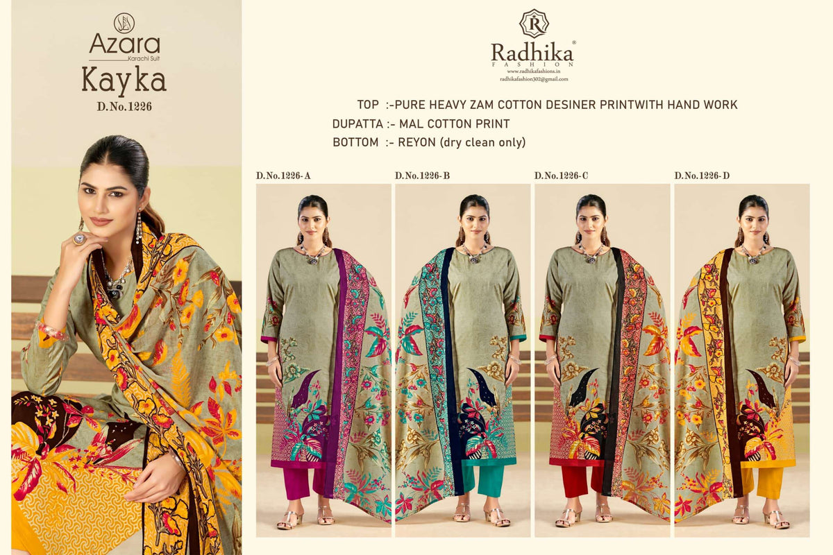 Radhika Fashion Azara Kayka Cotton Dress Material