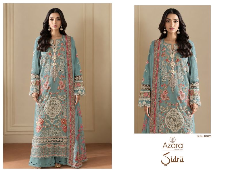 Radhika Azara Sidra Pure Cotton Embroidered Dress Material
