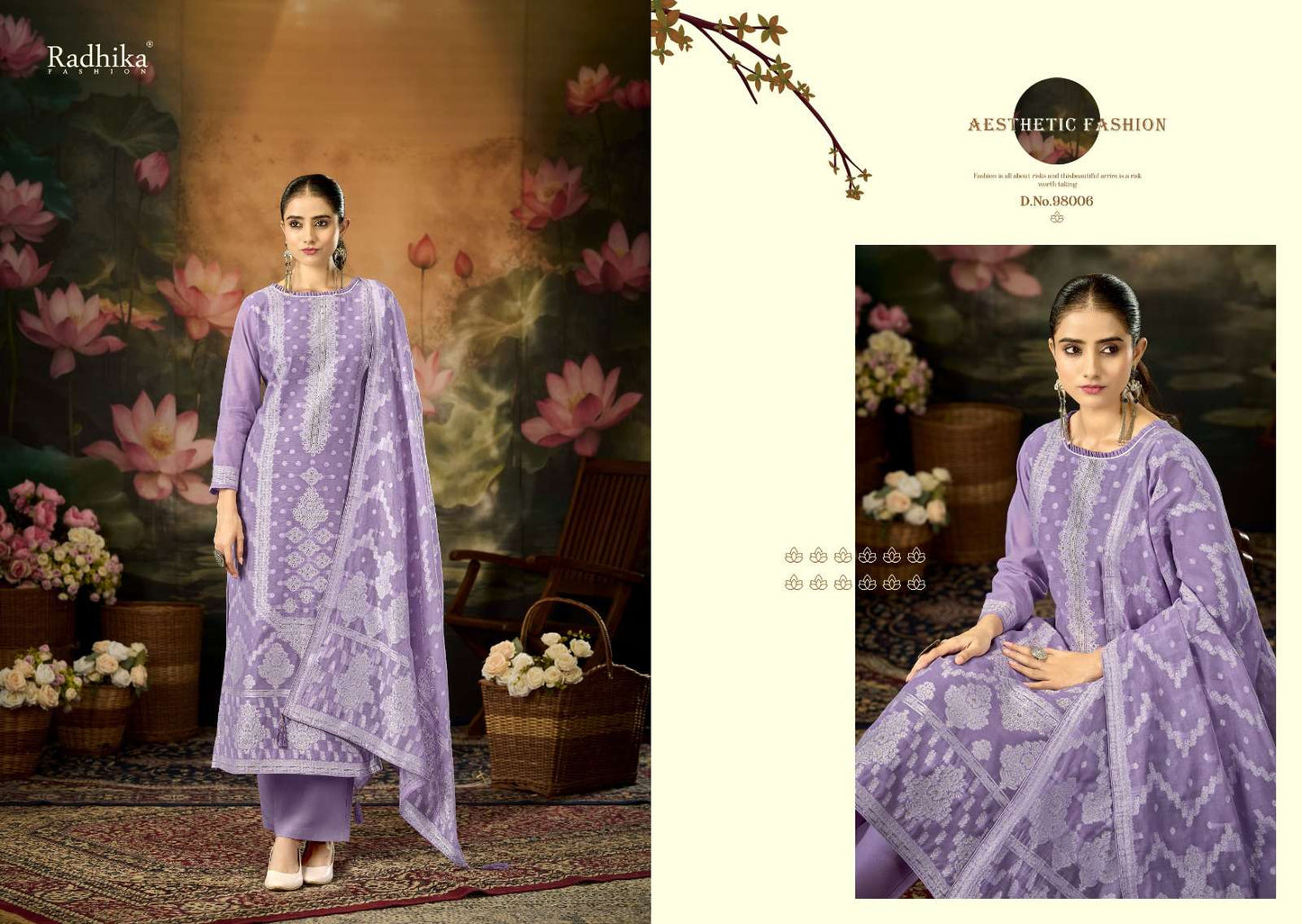 Radhika Banarasi Adha Vol 12 Cotton Jacquard Dress Material - Amrah Wholesale
