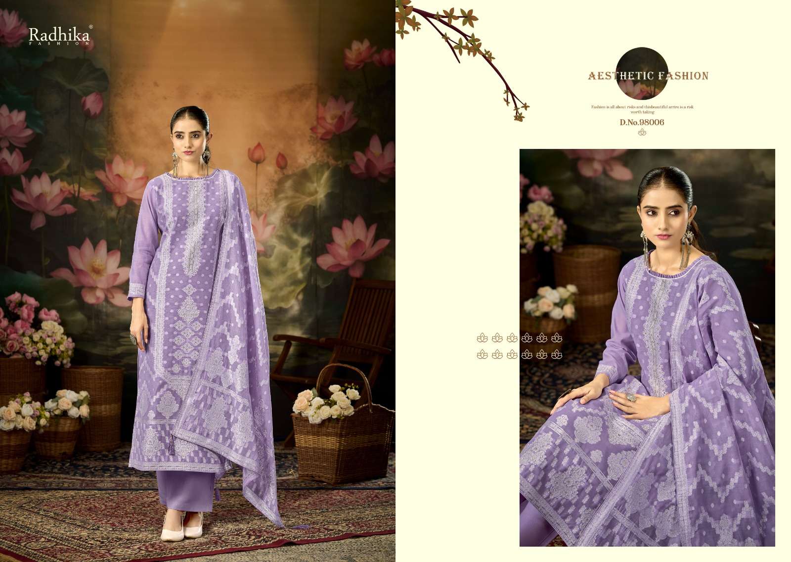 Radhika Banarasi Adha Vol 12 Cotton Jacquard Dress Material - Amrah Wholesale