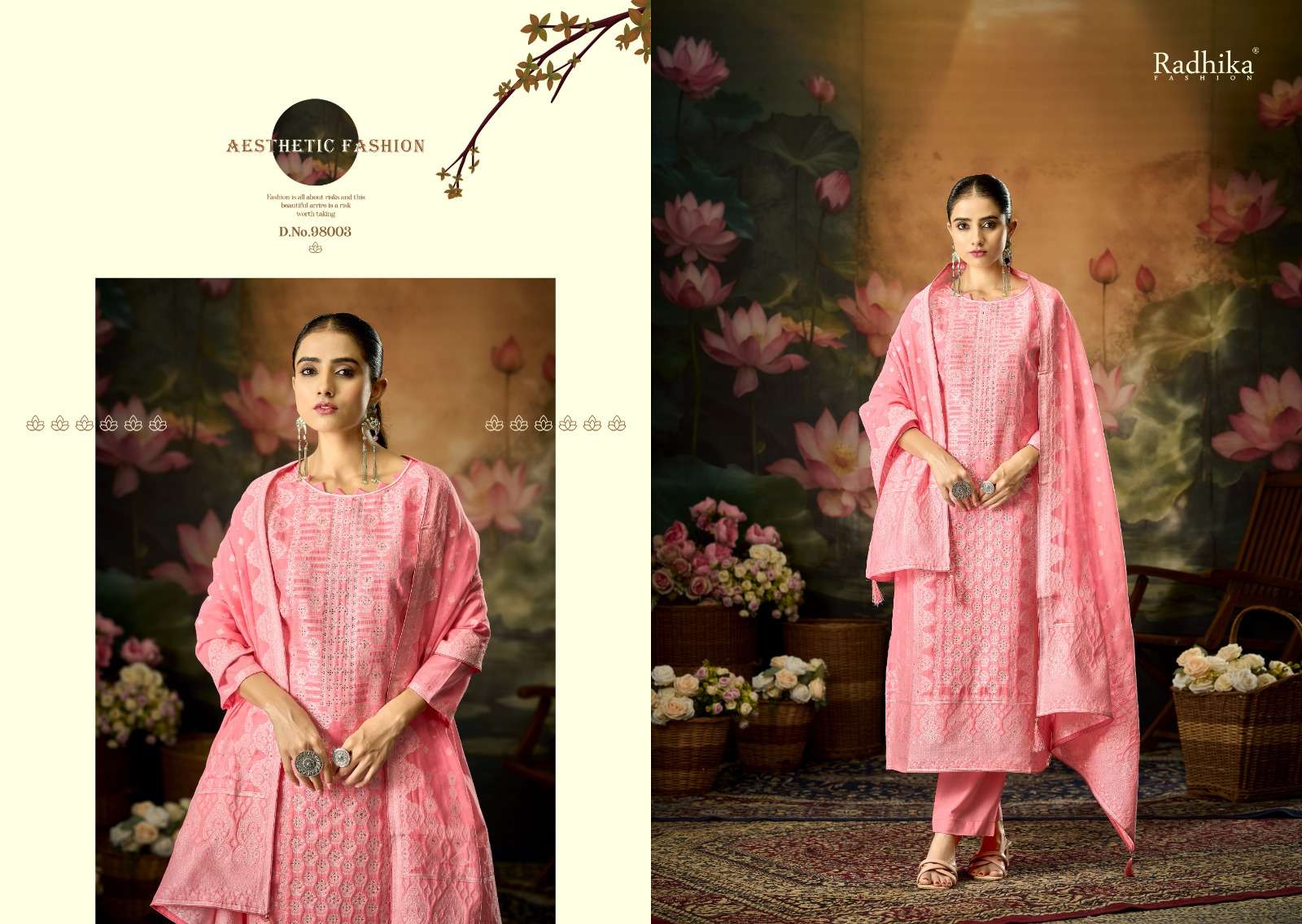 Radhika Banarasi Adha Vol 12 Cotton Jacquard Dress Material - Amrah Wholesale