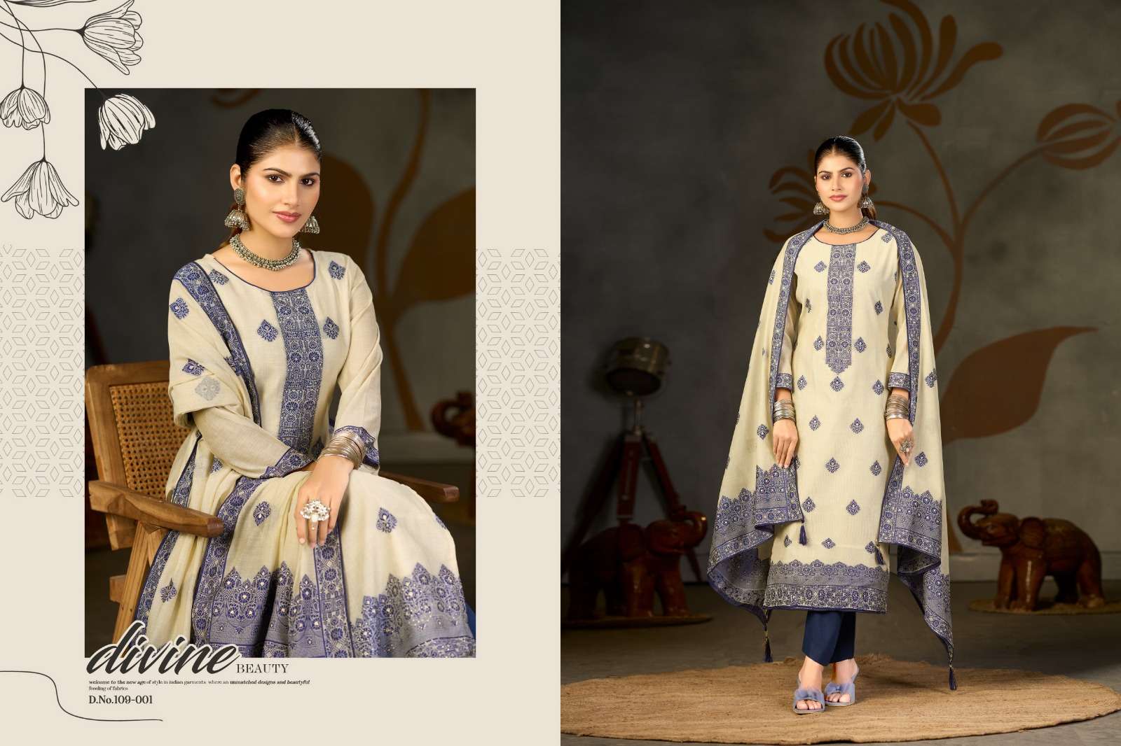 Radhika Banarasi Adha Vol 13 Cotton Jaam Dani Jacquard Dress Material