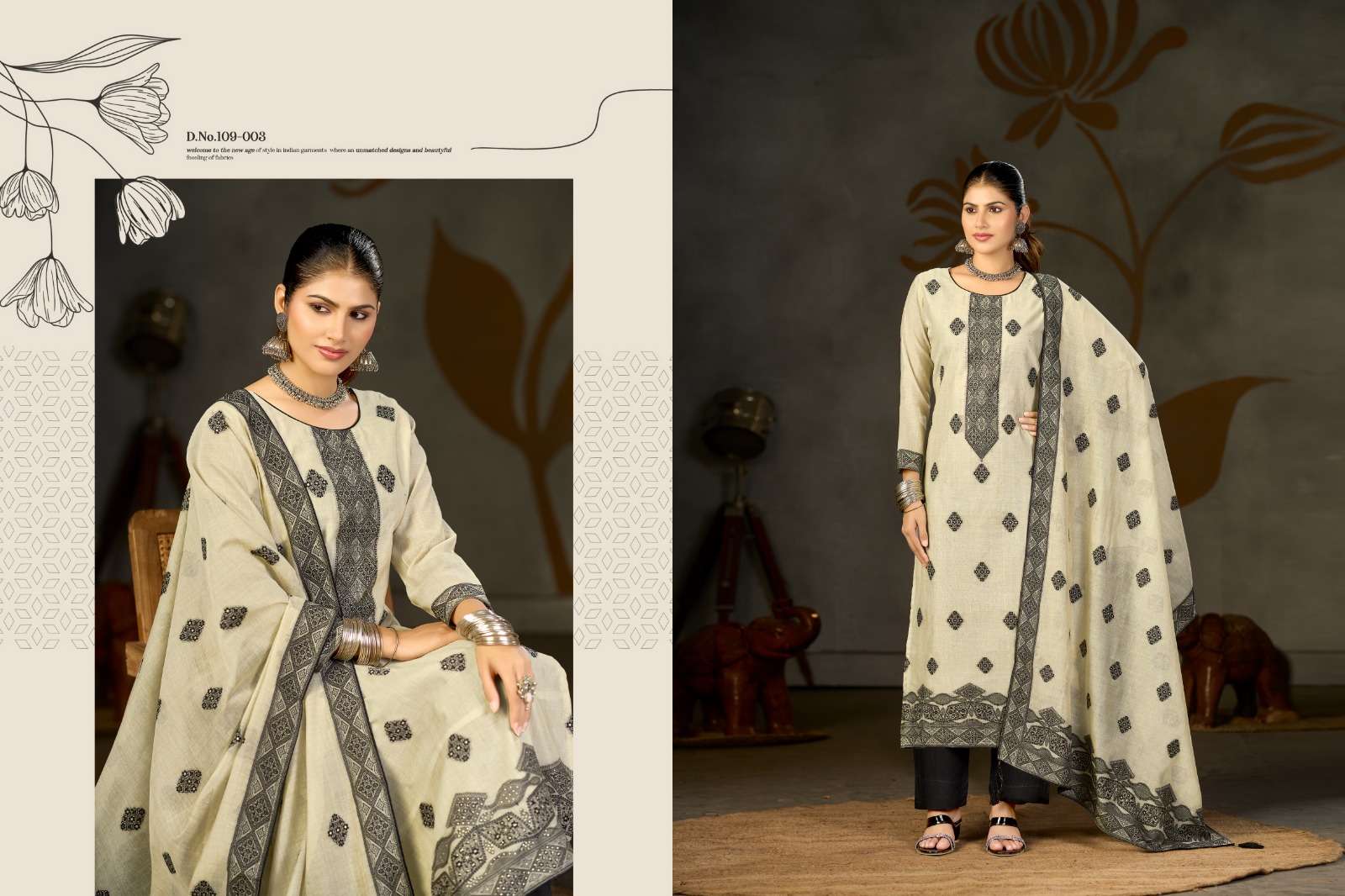Radhika Banarasi Adha Vol 13 Cotton Jaam Dani Jacquard Dress Material