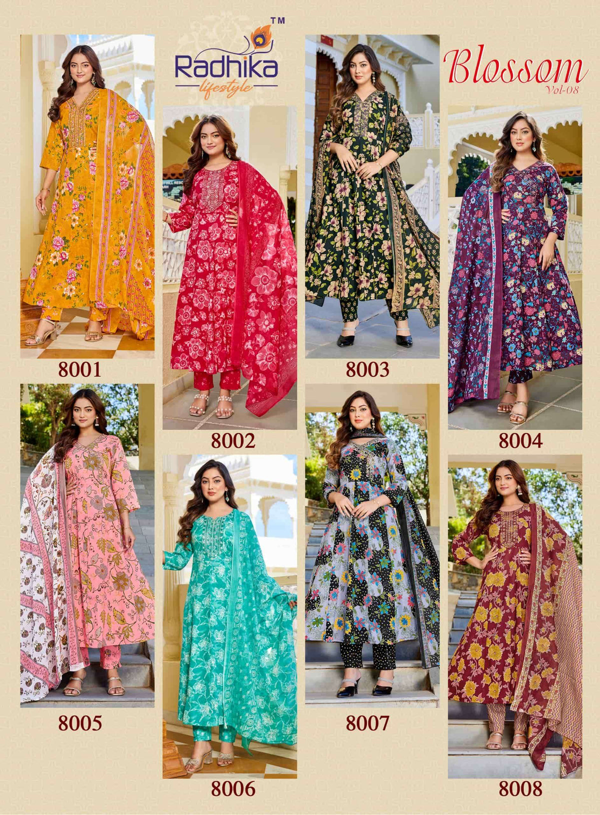 Radhika Lifestyle Blossom Vol - 08 Cotton Salwar Suit Set - Amrah Wholesale