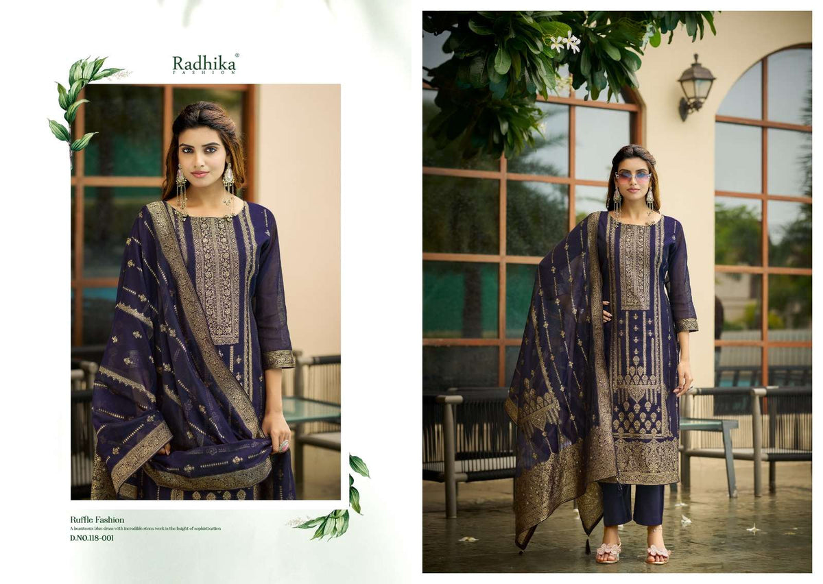 Radhika Fashion Banarasi Adha Vol-15 Cotton Jacquard Printed Salwar Suit