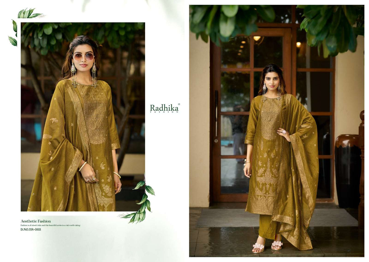 Radhika Fashion Banarasi Adha Vol-15 Cotton Jacquard Printed Salwar Suit