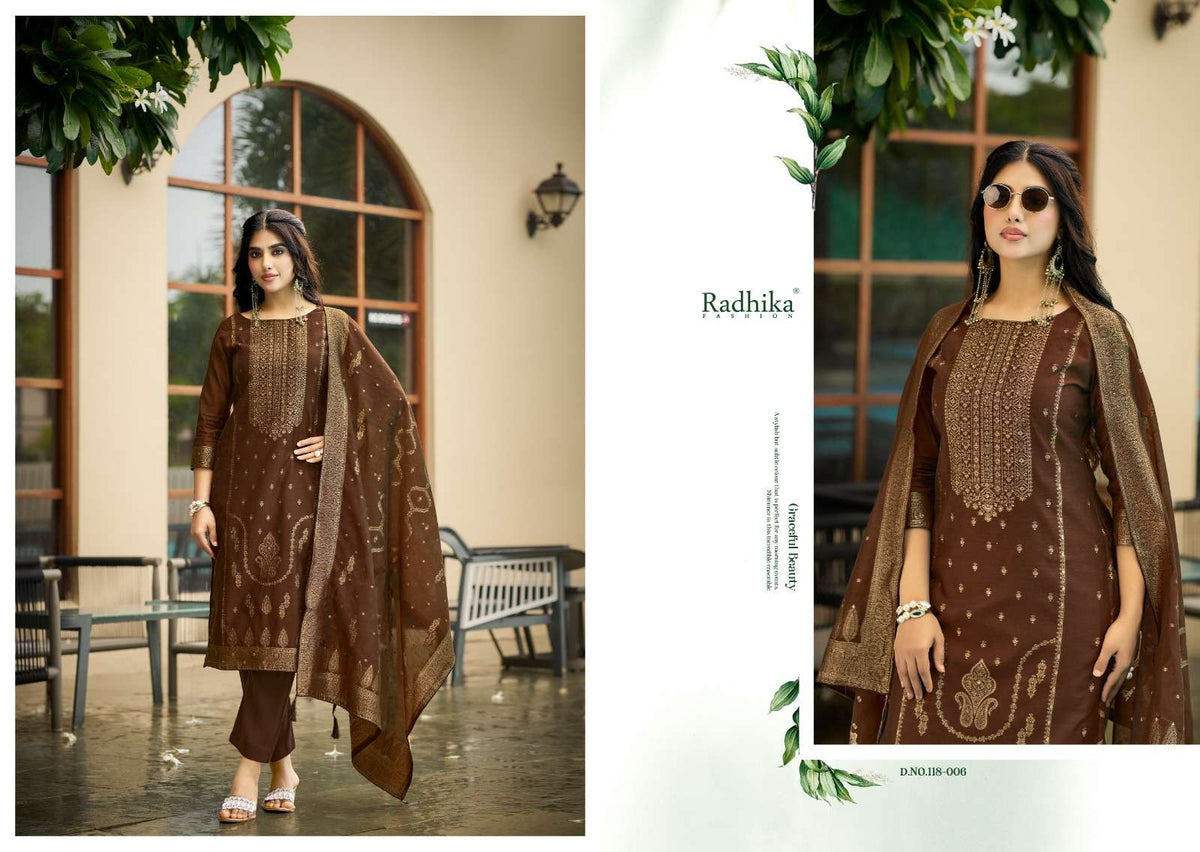 Radhika Fashion Banarasi Adha Vol-15 Cotton Jacquard Printed Salwar Suit