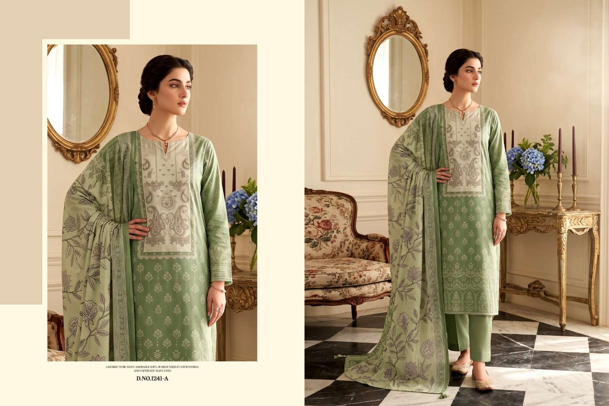 Radhika Kalki 1241 Pure Jam Cotton Dress Material - Amrah Wholesale