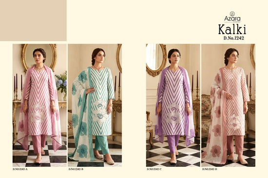 Radhika Kalki 1242 Pure Jaam Cotton Designer Print Dress Material - Amrah Wholesale