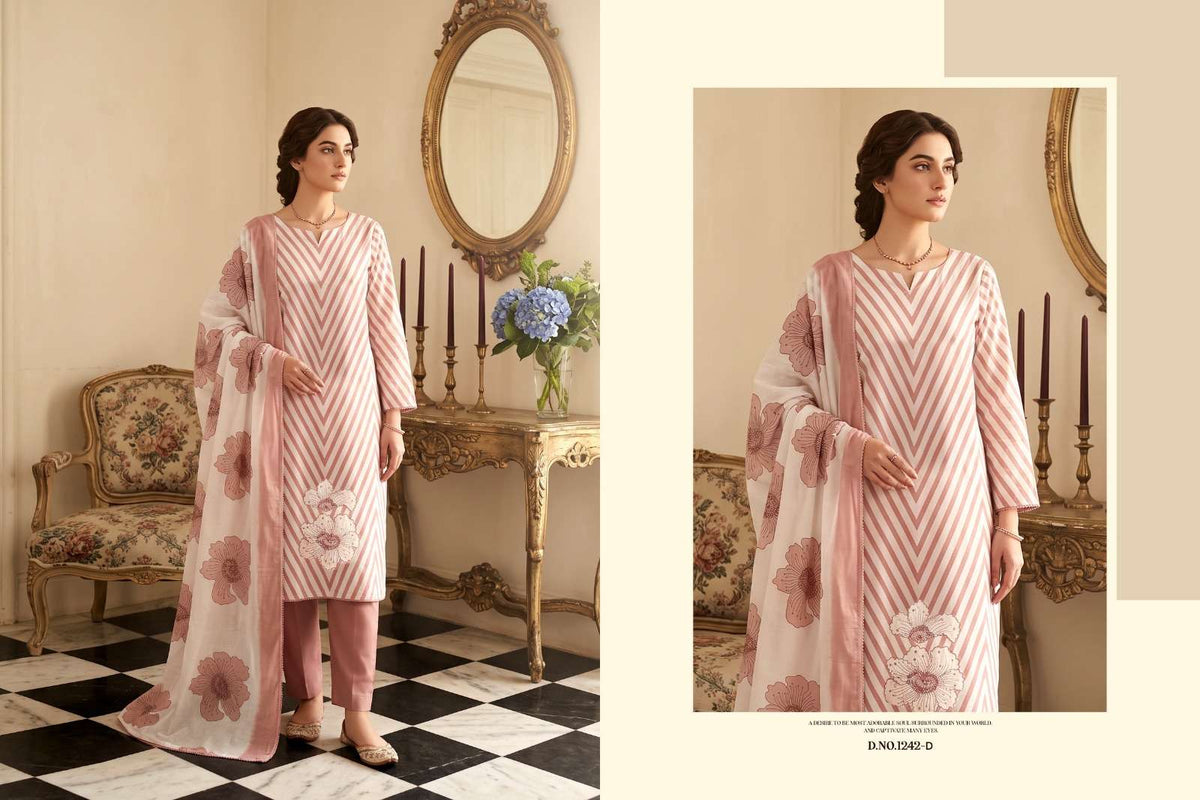 Radhika Kalki 1242 Pure Jaam Cotton Designer Print Dress Material - Amrah Wholesale