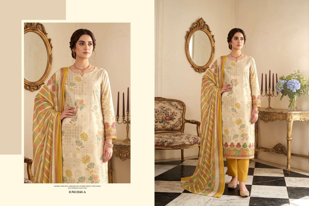 Radhika Kalki 1243 Pure Jam Cotton Dress Material - Amrah Wholesale