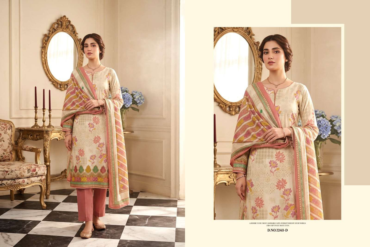 Radhika Kalki 1243 Pure Jam Cotton Dress Material - Amrah Wholesale