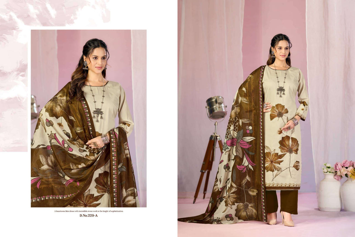 Radhika Kayka 229 Pure Heavy Zam Cotton Dress Material