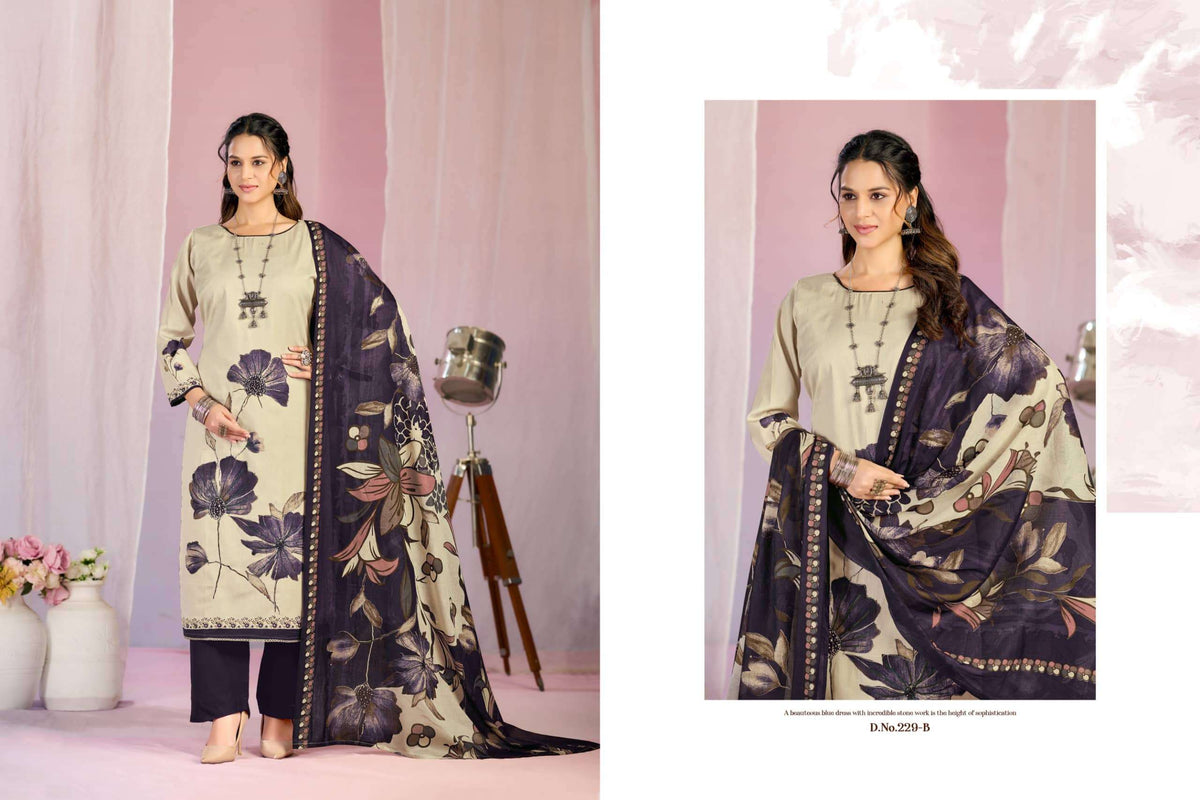Radhika Kayka 229 Pure Heavy Zam Cotton Dress Material