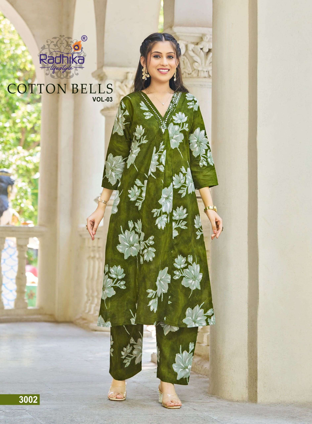 RADHIKA LIFESTYLE COTTON BELLS VOL - 3 Kurti Pant Set Wholesale Catalogue - Amrah Wholesale