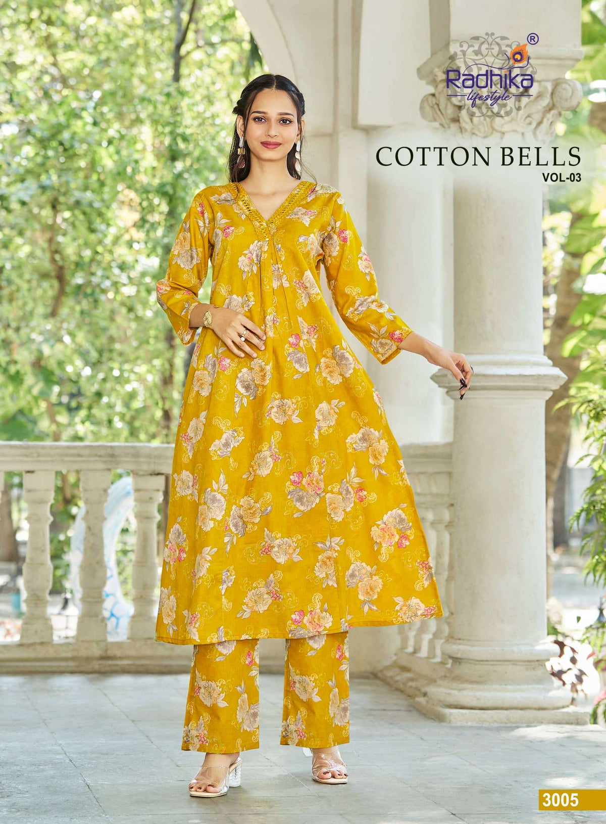 RADHIKA LIFESTYLE COTTON BELLS VOL - 3 Kurti Pant Set Wholesale Catalogue - Amrah Wholesale